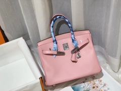 HERMES 30birkin swift 3Q粉 银扣 蜡线手缝 ～ 太好看啦梦幻公主粉
